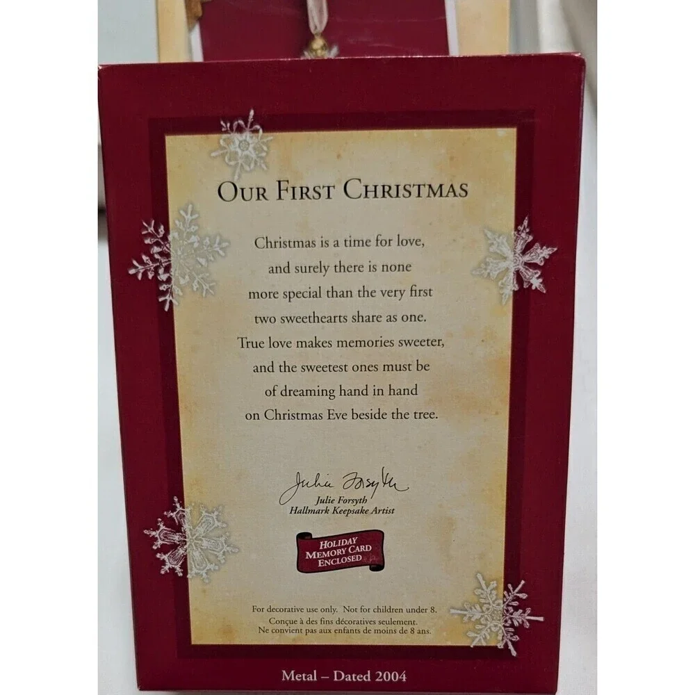 HALLMARK 2004 OUR FIRST CHRISTMAS TOGETHER Christmas Tree Metal Ornament